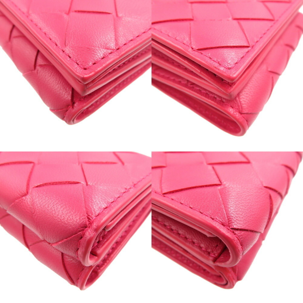 BOTTEGA VENETA Intrecciato Lambskin Pink Trifold Wallet - Picture 8 of 8